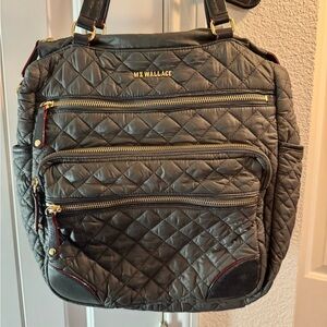 MZ Wallace Gray Quilted Backpack